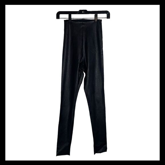 Commando Faux Leather Leggings Raw Hem Black Size XS - Picture 1 of 10